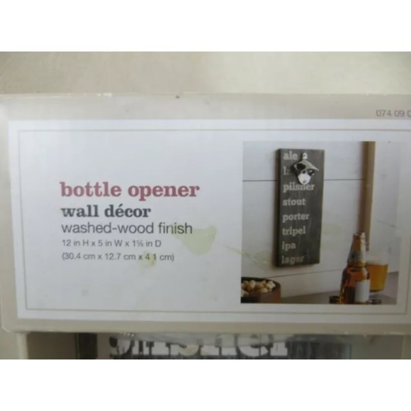 Wall mount bottle opener wood craft beer silver distressed home bar garage - Picture 2 of 3